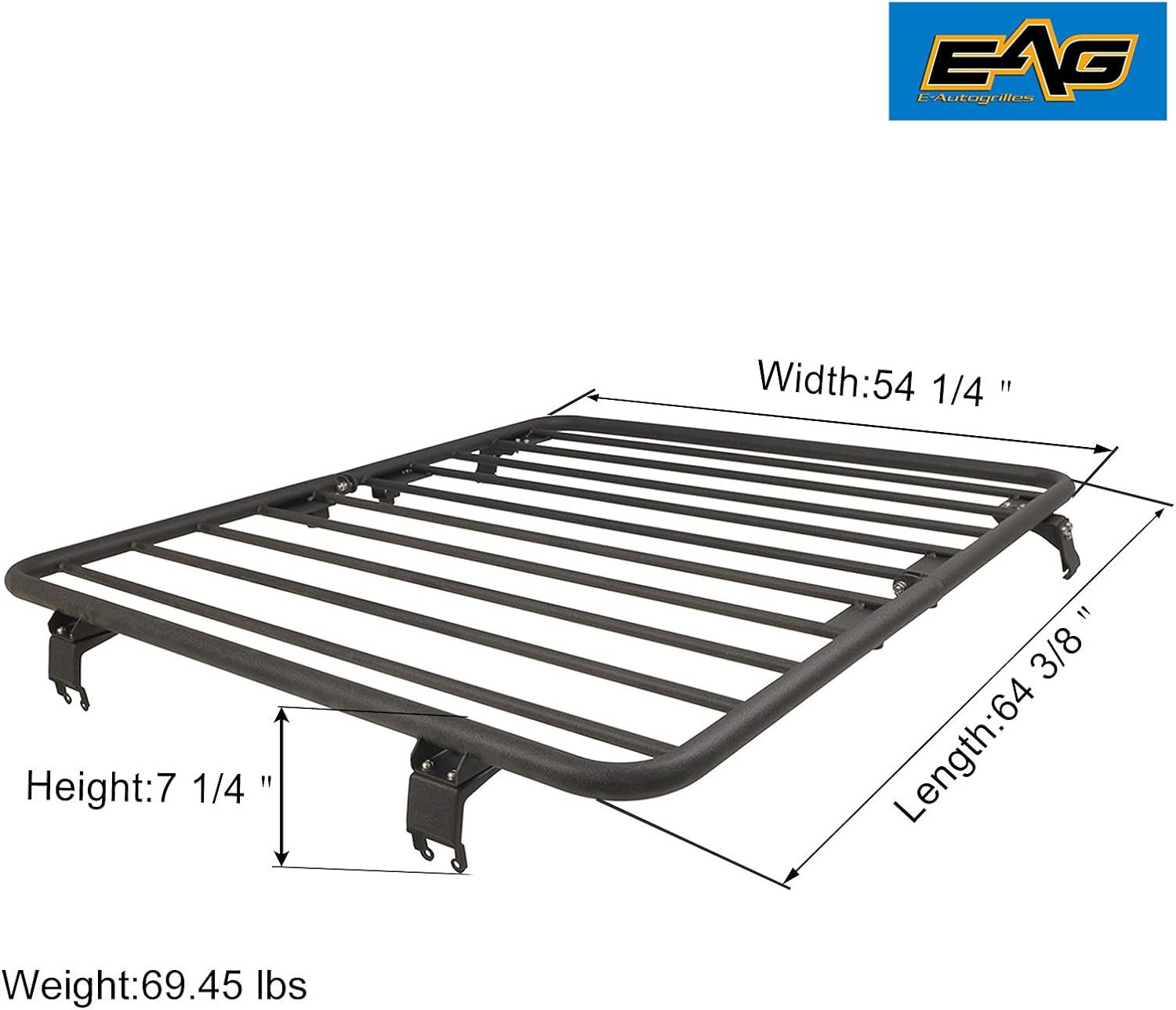 EAG Flat Roof Rack Compatible with 2007-2018 Wrangler JK 2 Door and 4 Door