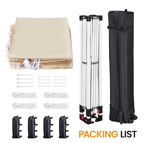 Yaheetech 10x10 Pop Up Canopy with 4 Removable Sidewalls, Portable Enclosed Instant Tent, Waterproof Outdoor Tent, Beach Sun Shelter with 4 Sandbags