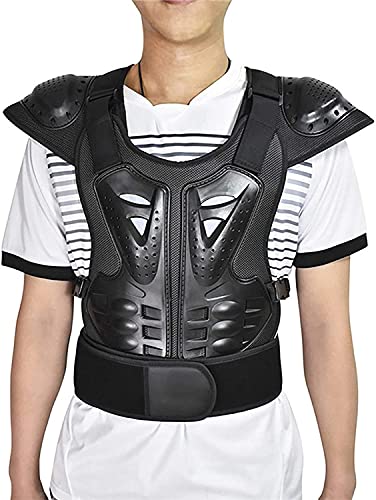 Adults Motorcycle Body Armour Chest Back Spine Protector Guard Vest,Protective Gear for Bike Motocross Skiing Snowboarding Black
