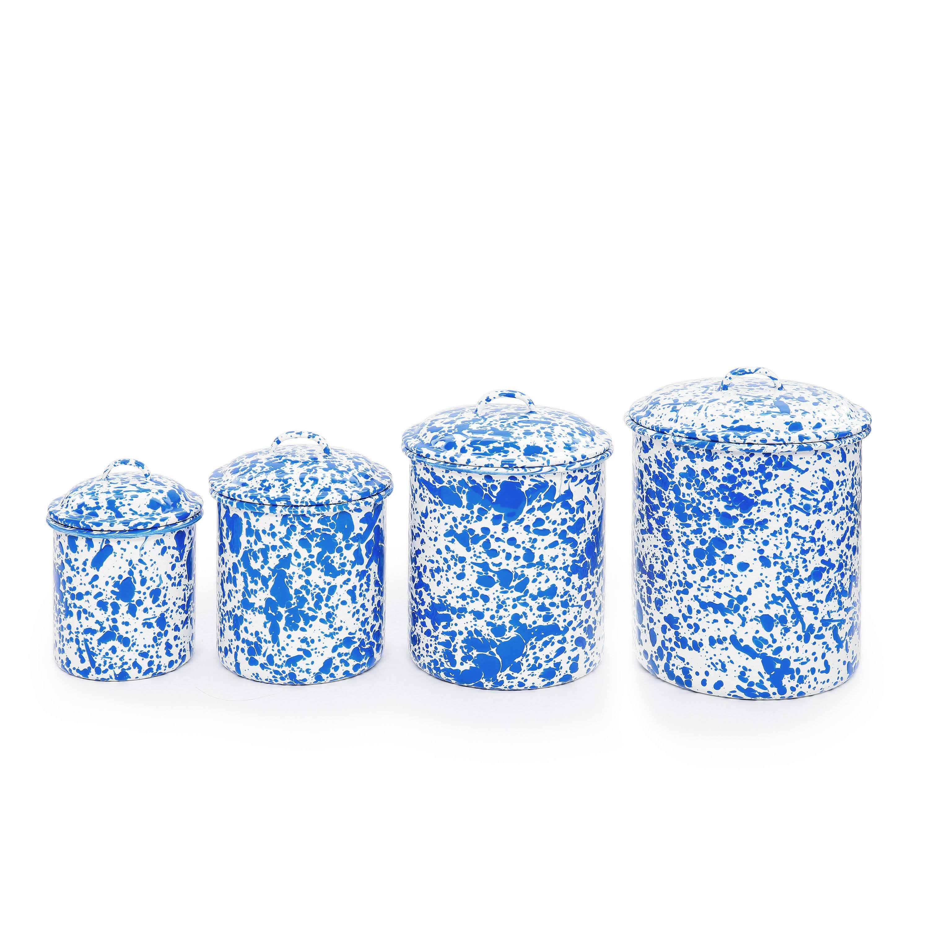 Splatter Canister Set - 4 Piece Turquoise
