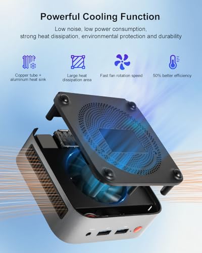 Mini PC W-11, Mini-PC with Intel CPU N150(up to 3.6GHz), 16 GB DDR4 RAM 512 GB M.2 SSD Micro Gaming PC, 4K Dual Display, HDMI 2.0/DP