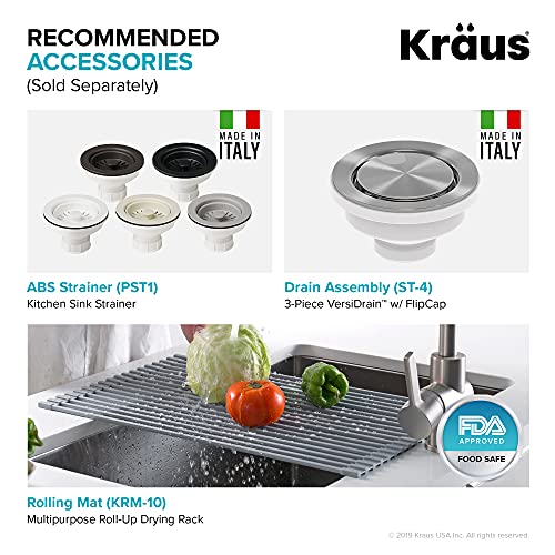 KRAUS Forteza™ 33” Dual Mount Single Bowl Granite Kitchen Sink in Black, KGD-54BLACK