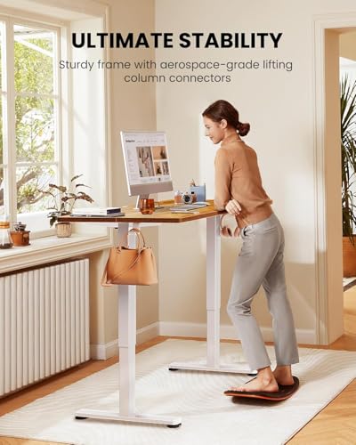 ErGear Height Adjustable Electric Standing Desk, 48 x 24 Inches Sit Stand up Desk, Memory Computer Home Office Desk with Two-Piece Desktop (Walnut)