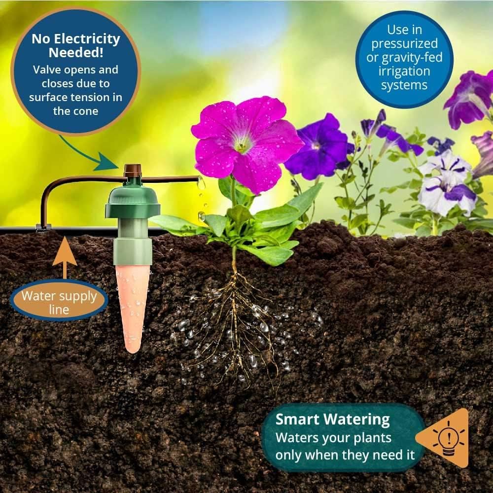 Blumat Drip System - 6 Pack Small Kit with Reservoir - Smart Automatic Watering System, Great for Vacation, Made in Austria