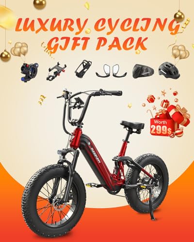 PUCKIPUPPY Corgi Electric Bike for Adults, Peak 1000W Motor, 48V 20Ah Battery Ebike, 20''×4.0'' Fat Tire Full Suspension Electric Mountain Bike