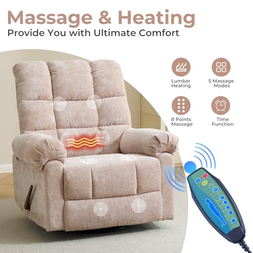 Oversized Power Lift Recliner Chair with Massage and Heat for Elderly, 26" Extra Wide Lift Chair for Big and Tall
