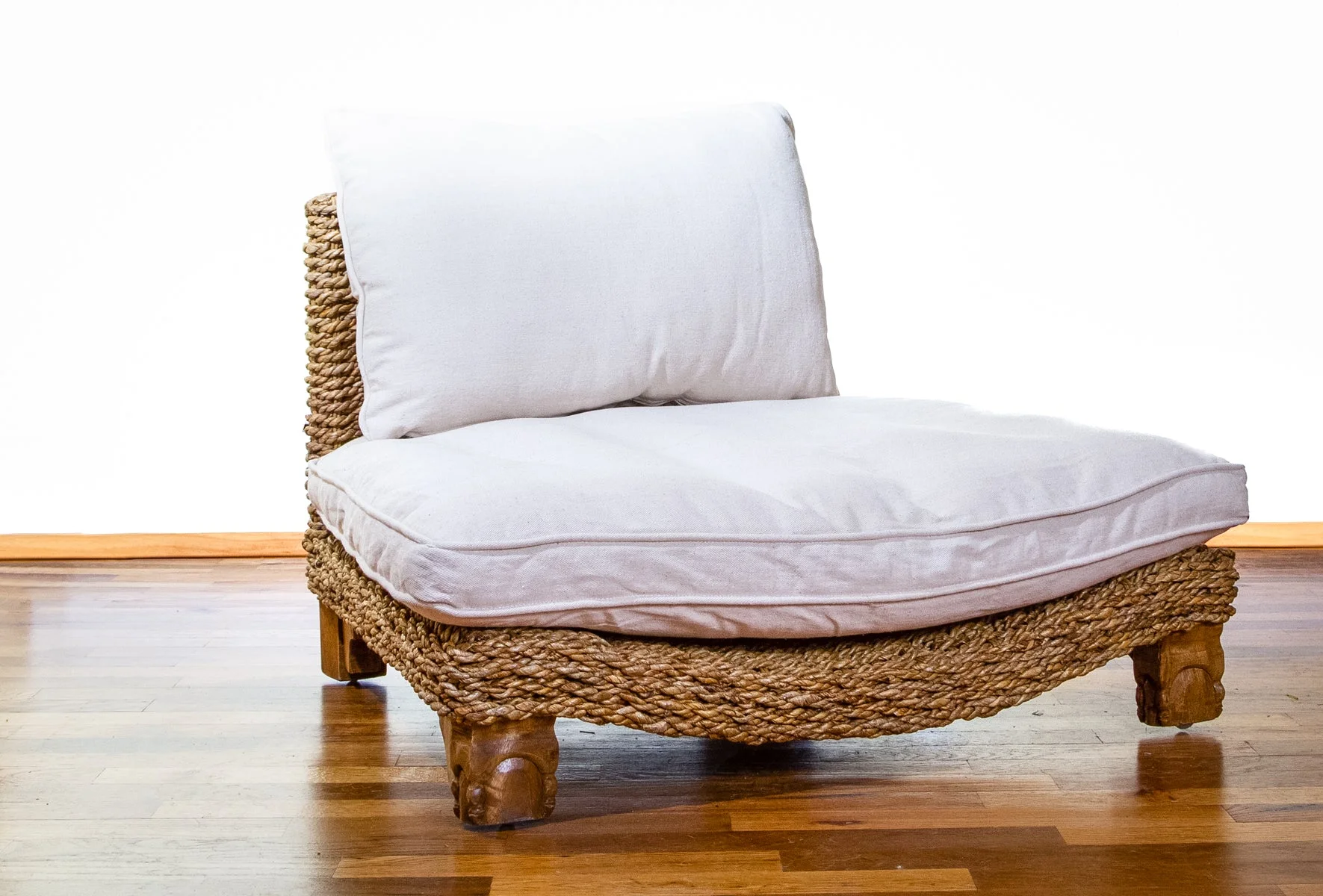 Seagrass Harmony Meditation Chair - Natural With Cream Cushion