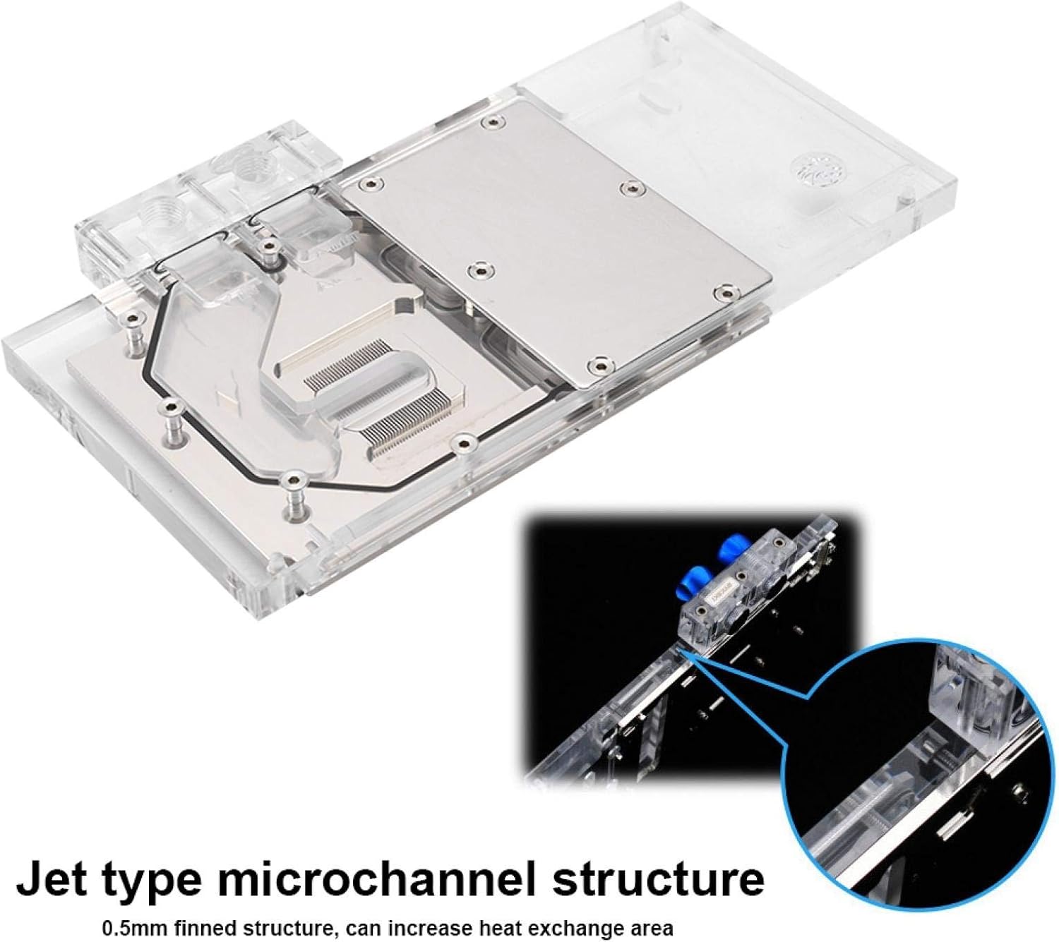 GPU Water Cooling, Graphics Card Cooling Water Block with RGB LED Lighting, Copper Base, MOS Flow Way, for NIVIDA GTX960 / GTX950