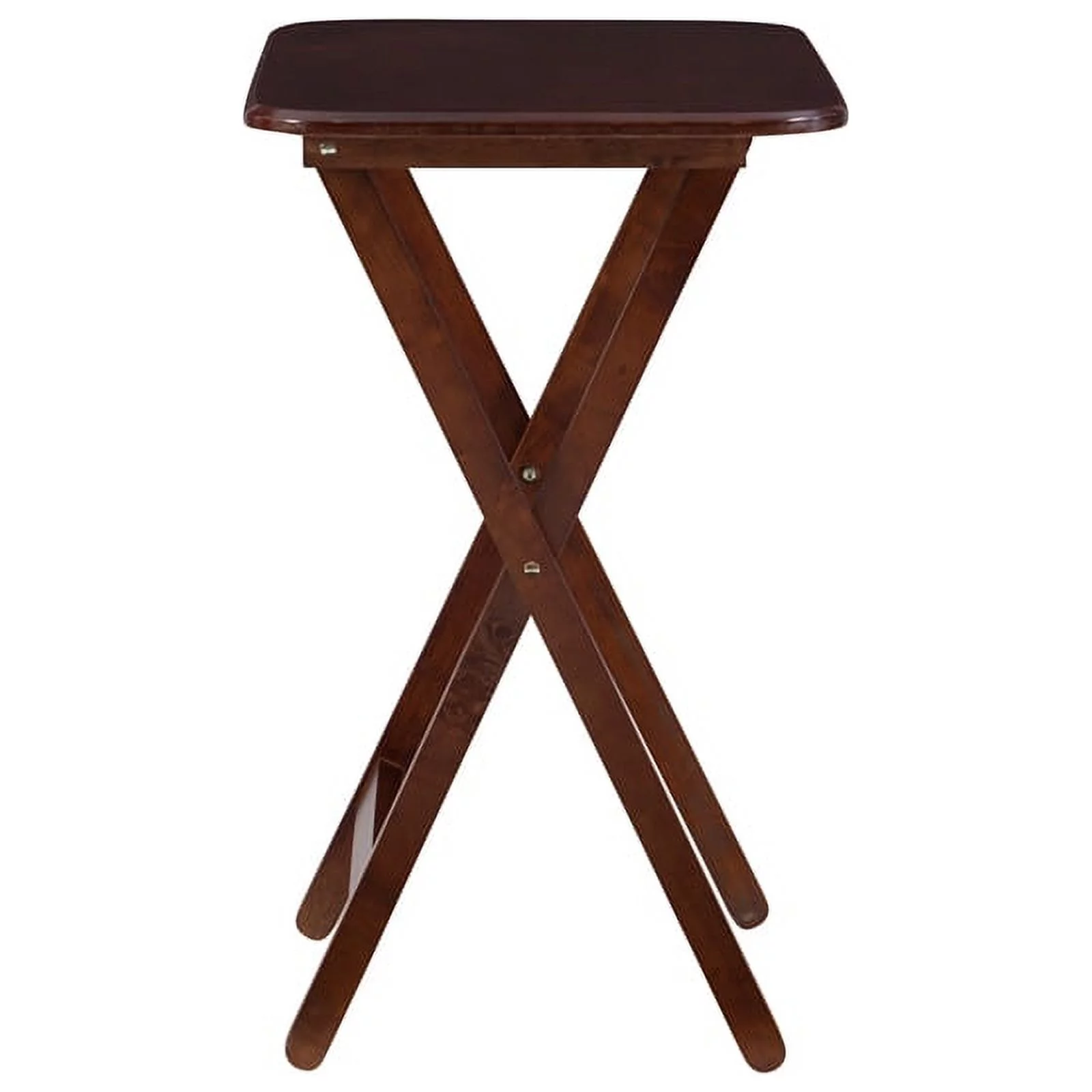 Pemberly Row Transitional Solid Wood Tray Tables in Dark Cherry