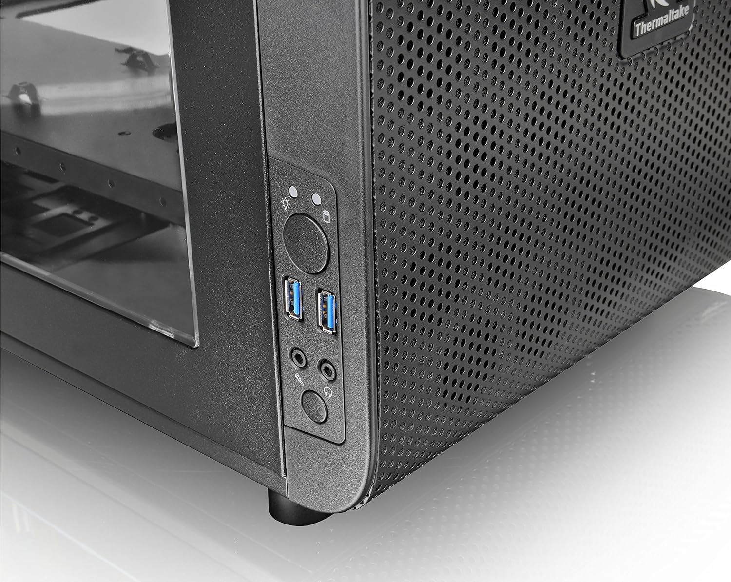Thermaltake Core V21 SPCC Micro ATX, Mini ITX Cube Gaming Computer Case Chassis, Small Form Factor Builds, 200mm Front Fan Pre-installed