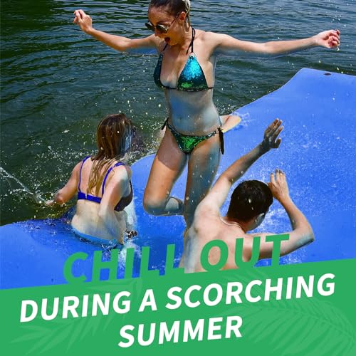Oversized Lily Pad Floating Mat, 3 Layer 7'/9'/12'/18' Floating Water Mat,Ocean, Beach, River, Pool, Floating Mat for Water Recreation and Relaxing