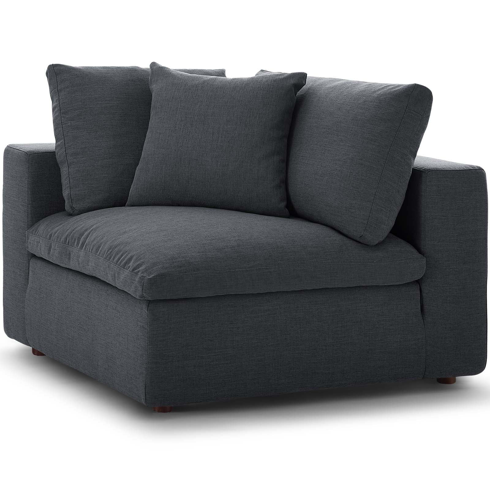 Modern Contemporary Urban Design Living Room Lounge Club Lobby Sofa Corner Chair, Fabric, Grey Gray