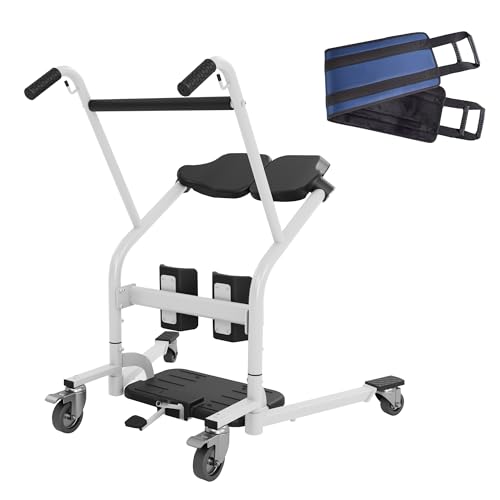 Deluxe Sit to Stand Lift w/Base Width Adjustment-Ergonomic Stand Assist Patient Lift for Safe Transfers