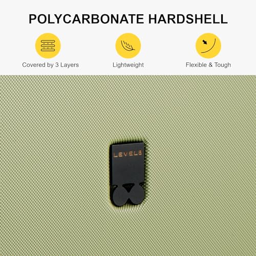 LEVEL8 Hard Shell Carry on Luggage Airline Approved, Carry-on Suitcases with Wheels, Lightweight Luminous Textured Hardside Travel Bag with Tsa Lock