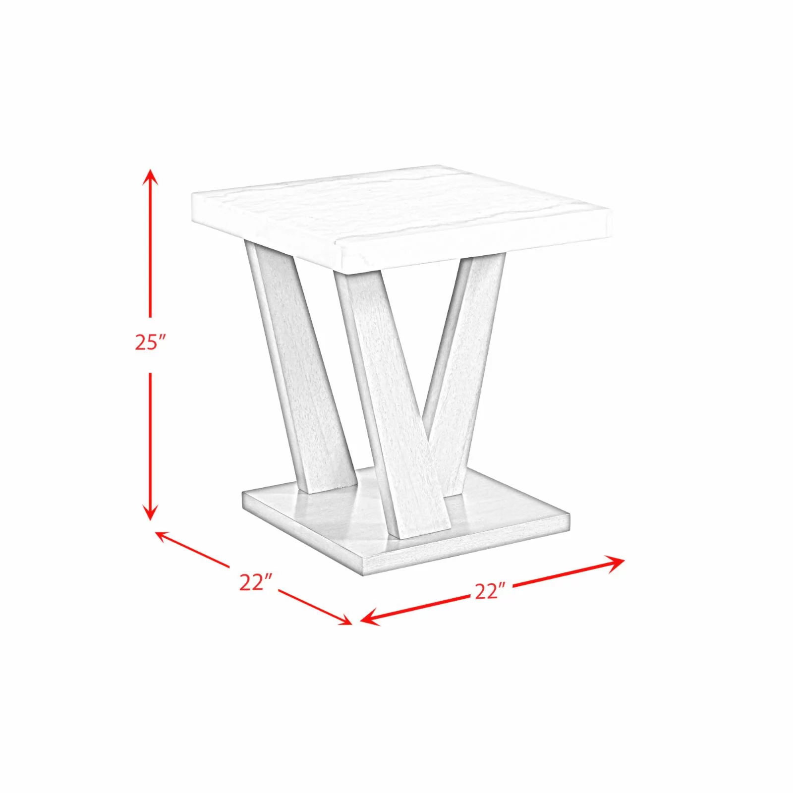 Picket House Furnishings Graham Square End Table in Gray