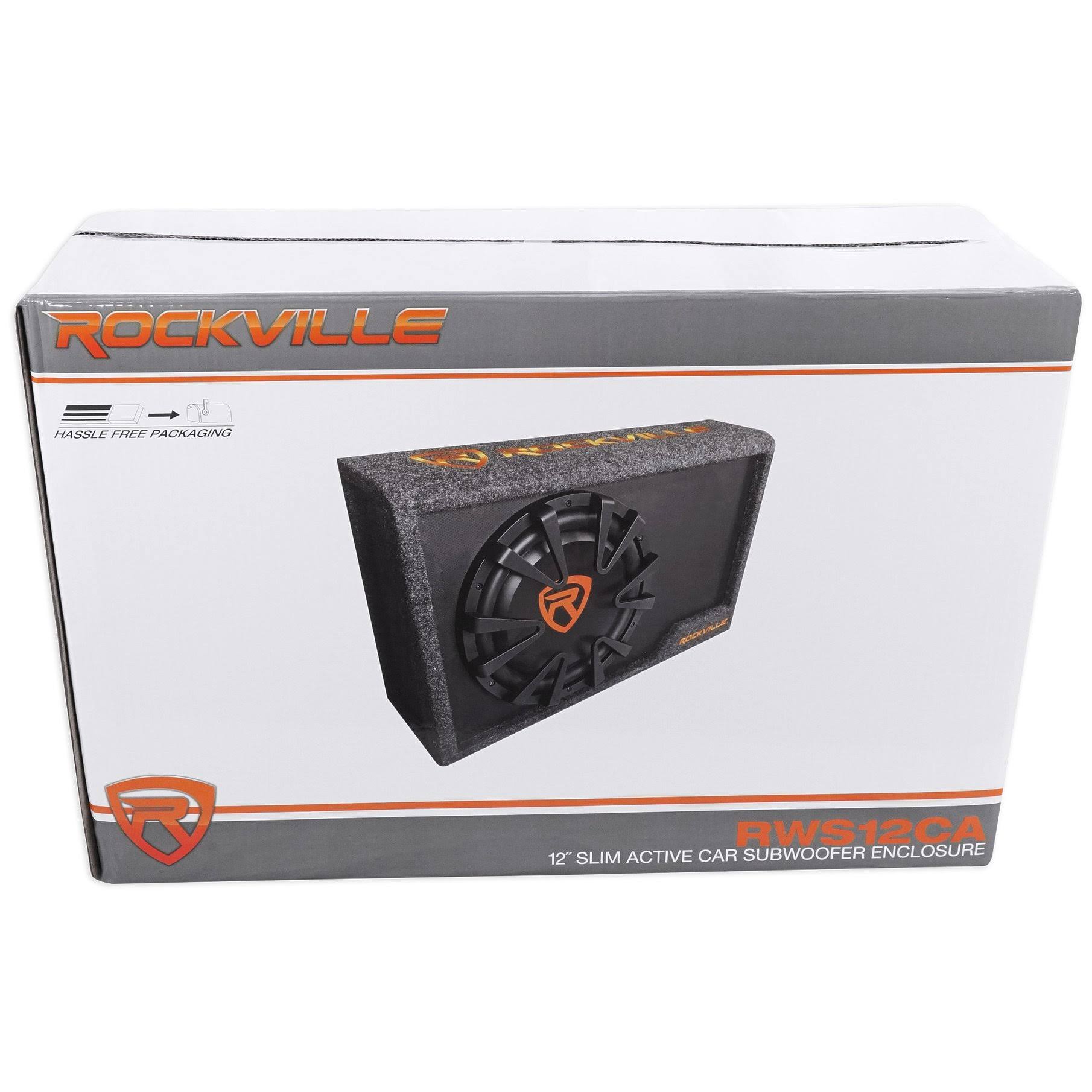 Rockville RWS12CA Slim 1200 Watt 12x22 Amplified Powered Car Subwoofer