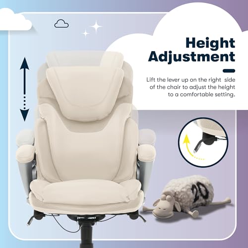Serta Bryce Executive Office Chair, Ergonomic Computer DeskChairs with Patented AIR Lumbar Support, Comfy Body Pillows, Height Adjustable