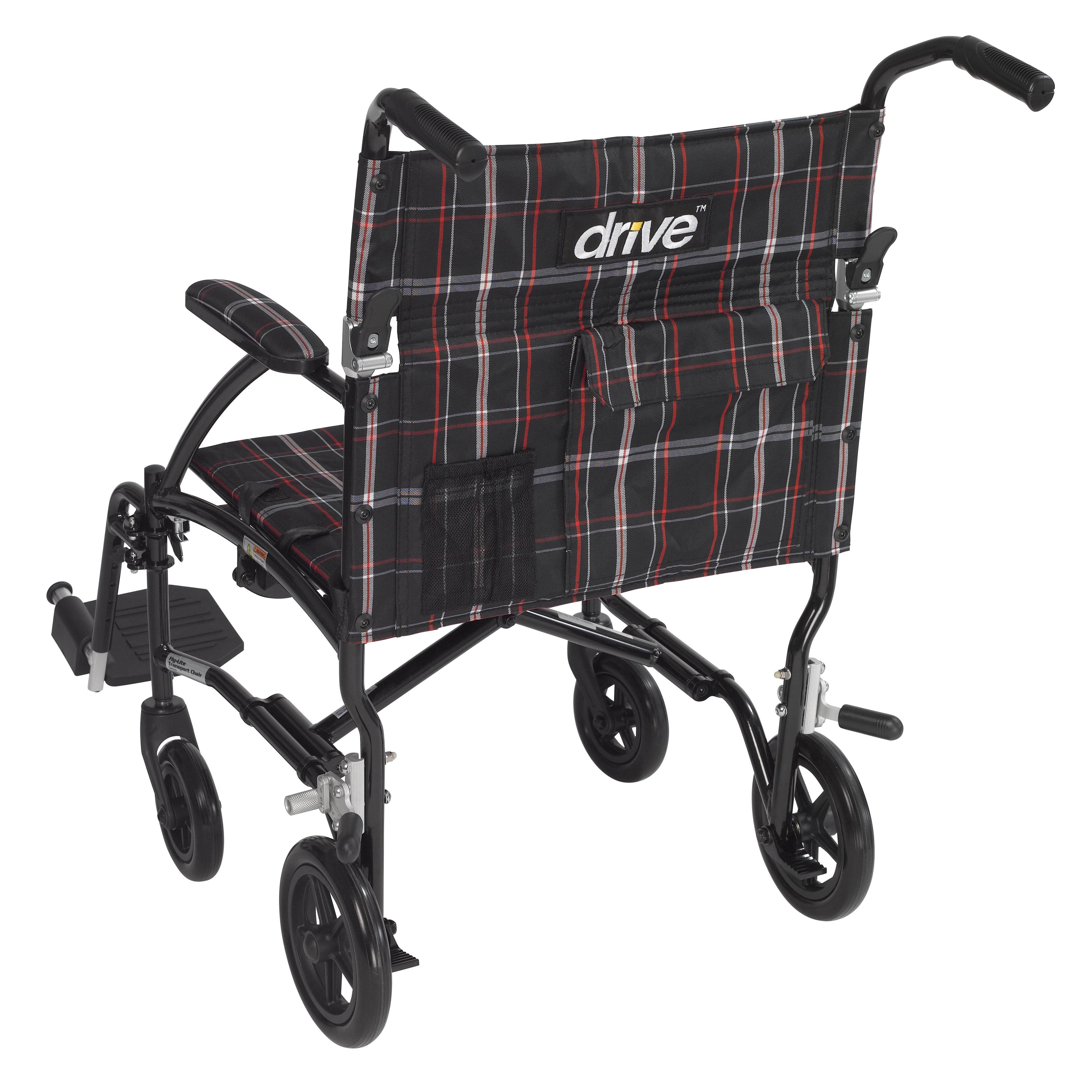 Drive Medical Fly Lite Ultra Lightweight Transport Wheelchair (Black)