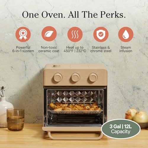 Our Place Wonder Oven | 6-in-1 Air Fryer & Toaster Oven with Steam Infusion | Compact, Countertop Friendly, Fast Preheat, Multifunctional | Air Fry