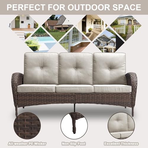 Patio Wicker Chairs Swivel Rocker - Outdoor Swivel Rocking Chairs Set of 2 with Rattan Side Table