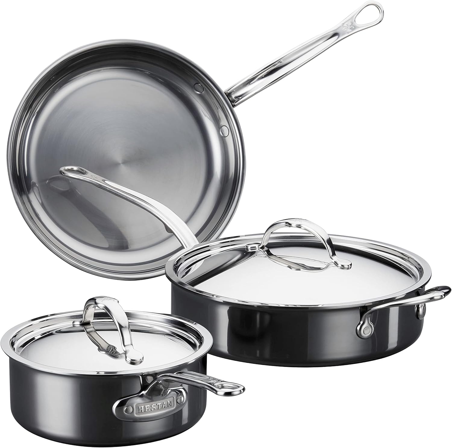 Hestan - NanoBond Collection - Titanium Stainless Steel 5-Piece Essential Cookware Set - Toxin, PFAS, & Chemical Free Clean Cookware