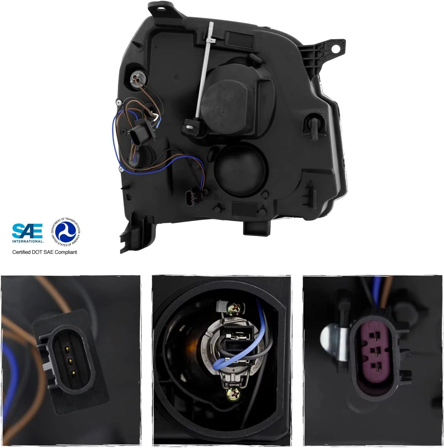 AKKON - Fits 2007-2014 GMC Yukon XL 1500 2500 [LED C-Tube DRL] Projector Black Smoked Headlights Pair Driver+Passenger - Radiant Selections