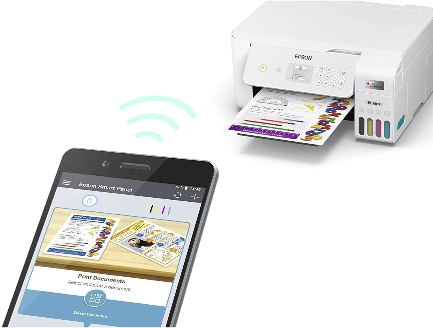 Epson EcoTank ET-2803 Wireless All-in-One Printer, Cefesfy