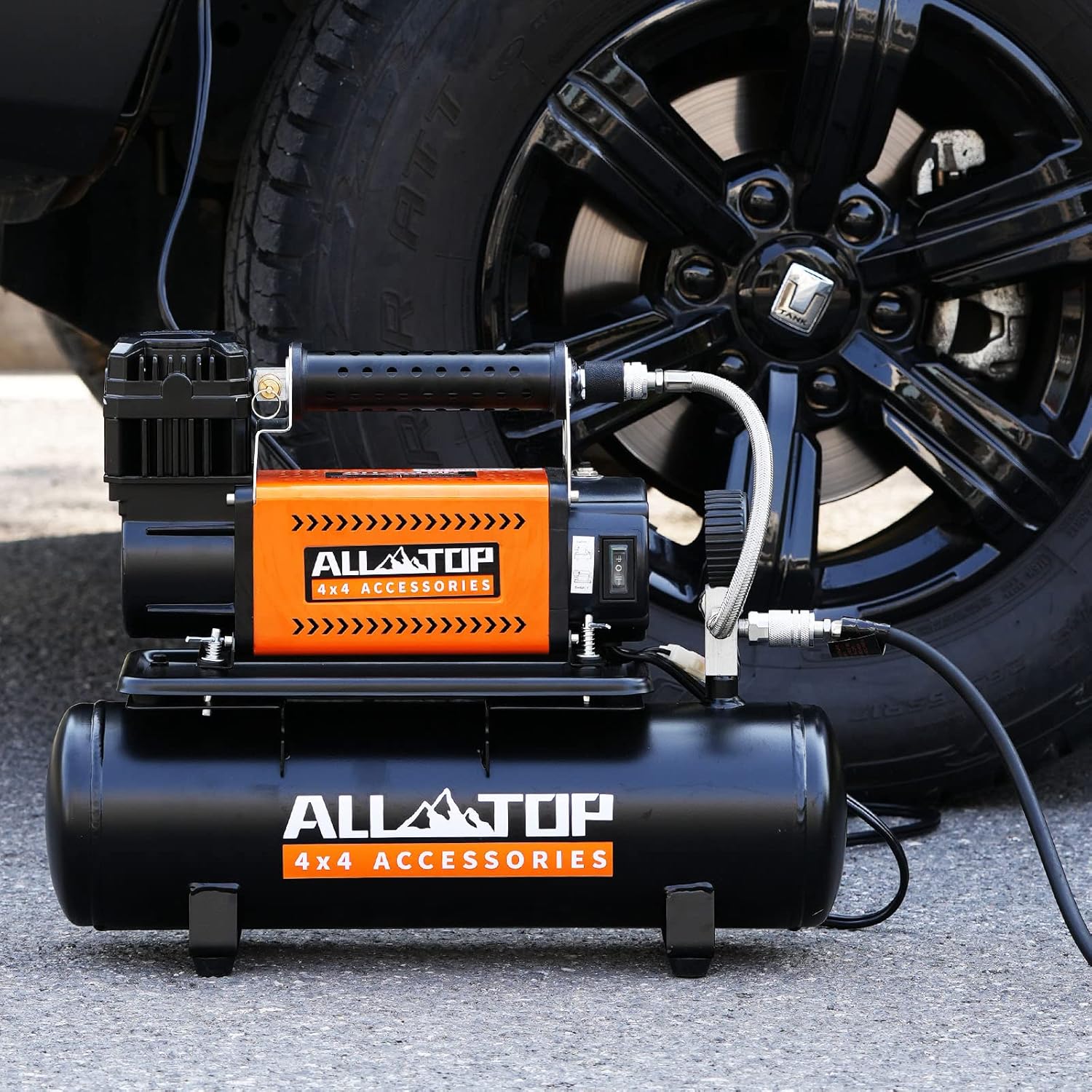ALL-TOP Air Compressor with 6L Tank Kit,12V Portable Inflator & Oil-Free Steel Tank 6-Liter, Offroad Air Compressor for Truck Tires