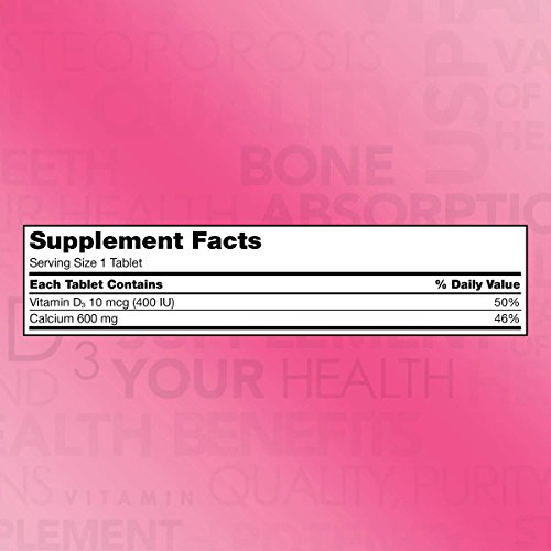 Kirkland Signature Calcium 600 mg. with Vitamin D3, 500 Tablets (2 Pack)