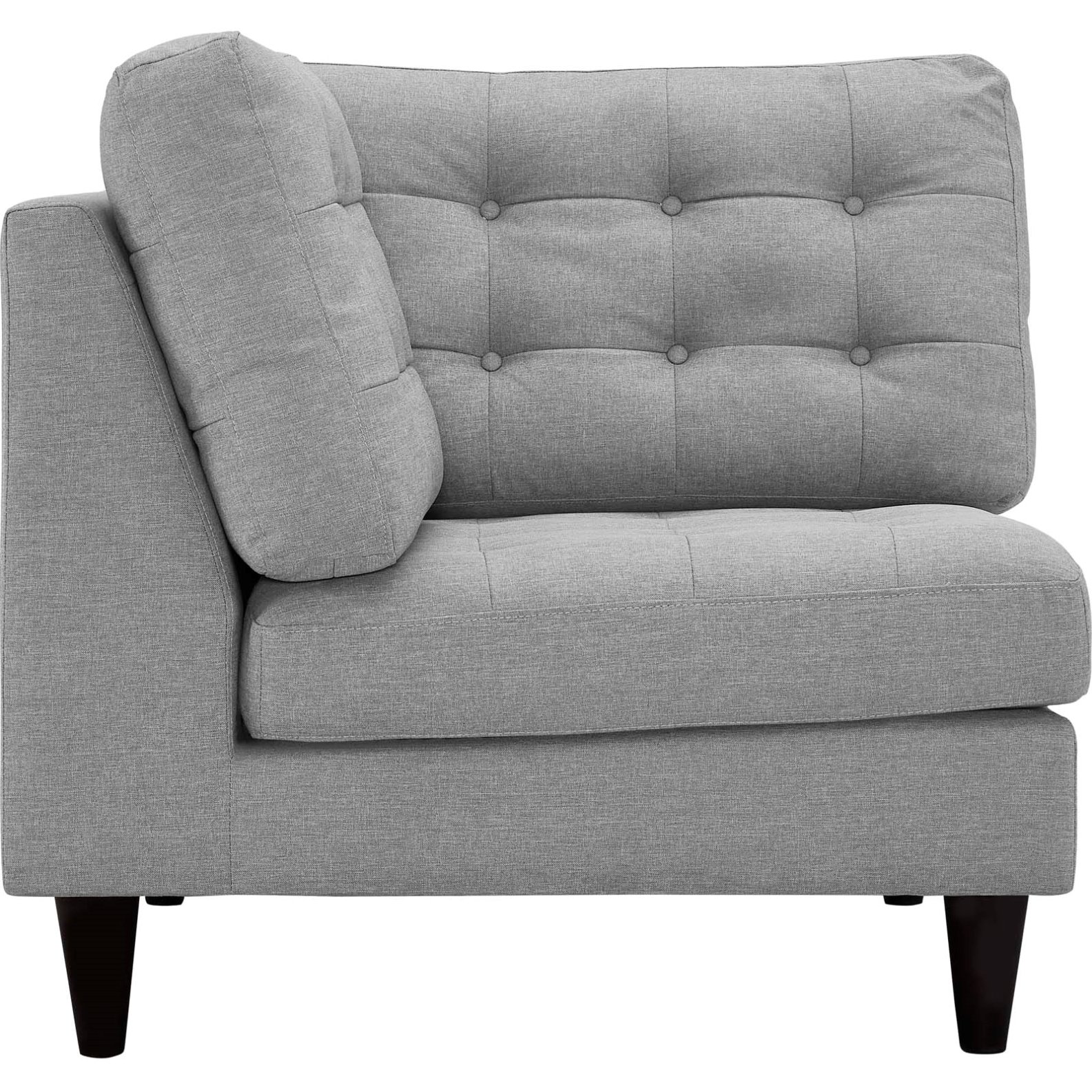 Modern Contemporary Urban Design Living Lounge Room Corner Sofa Chair, Grey Gray, Fabric