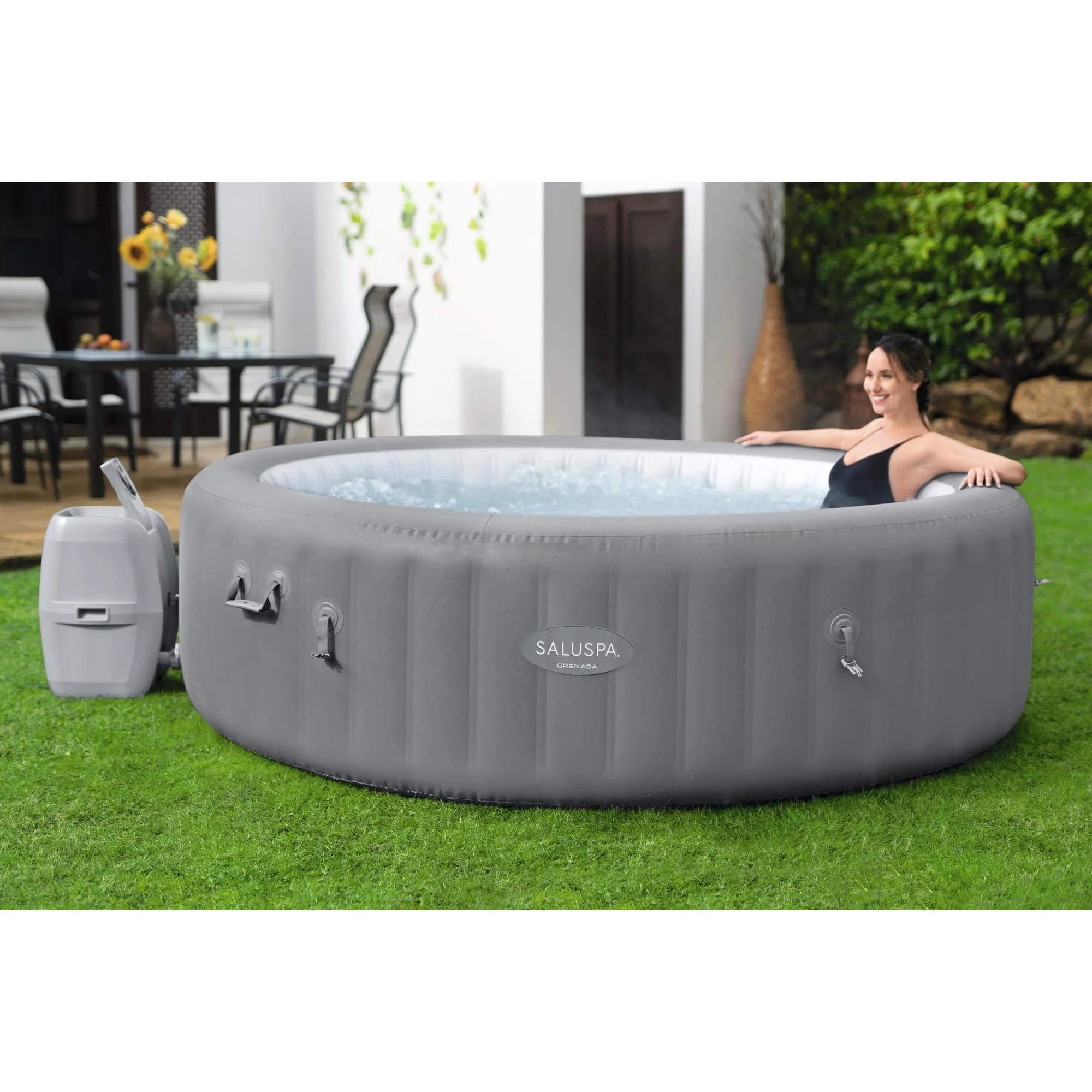 Bestway SaluSpa Grenada 6 Person 357 gal. Inflatable AirJet Hot Tub Spa, Maximum Temperature of 104?F - Radiant Selections