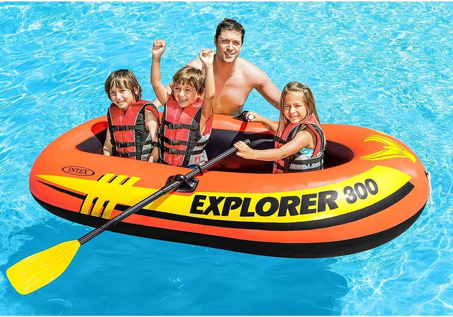 3Person Fishing Boat Inflatable Boat Group Kayak with Oar and Air Pump