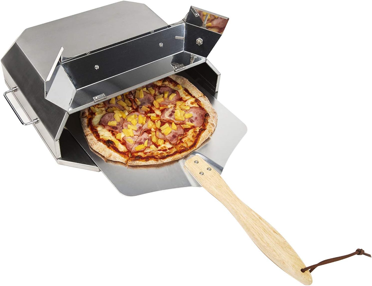 only fire Universal Stainless Steel Pizza Oven Kit Fits for Most Gas Grilll - Set of 4 Professional Pizza Baking Tools Including Pizza Chamber
