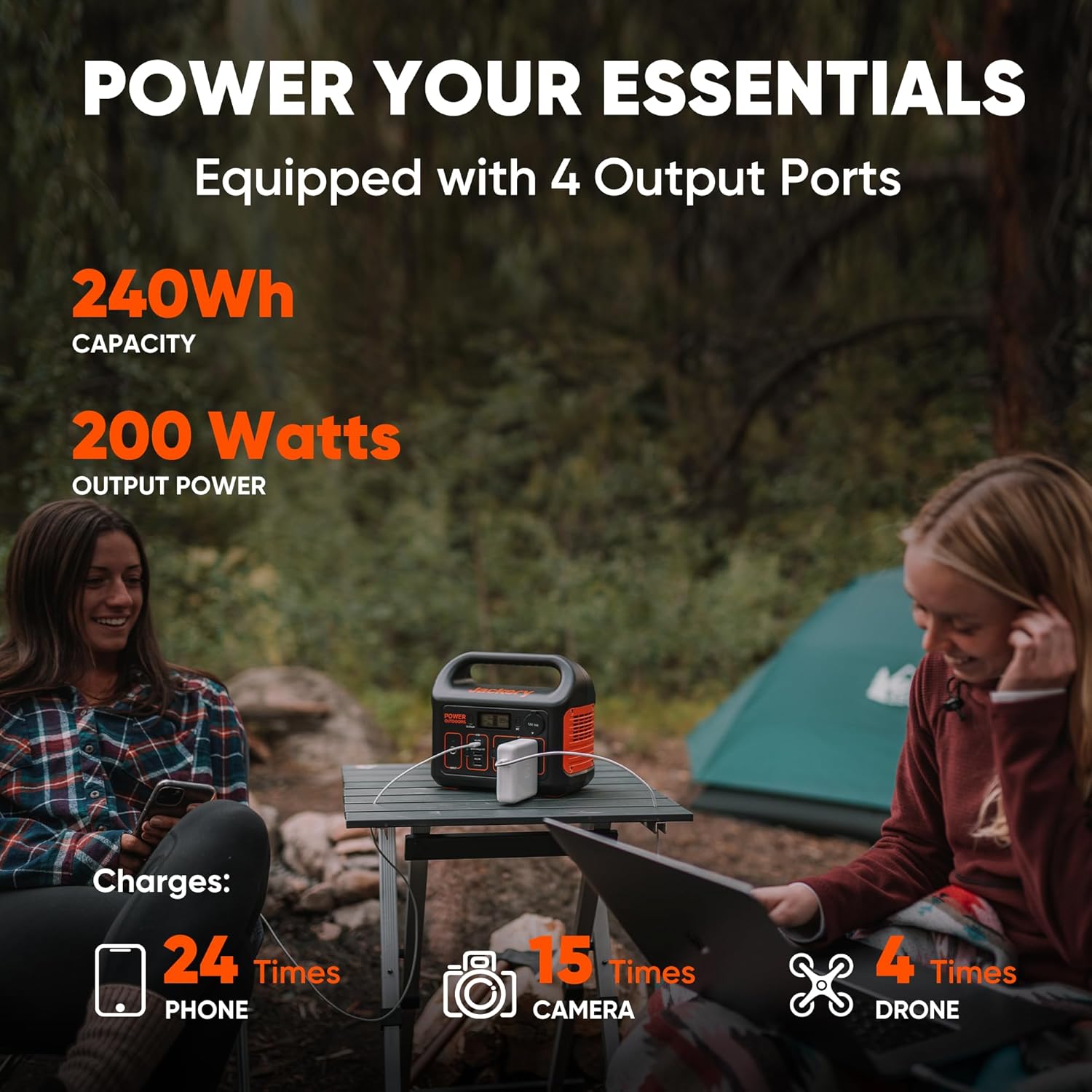 Jackery Portable Power Station Explorer 240, 240Wh Backup Lithium Battery, 110V/200W Pure Sine Wave AC Outlet