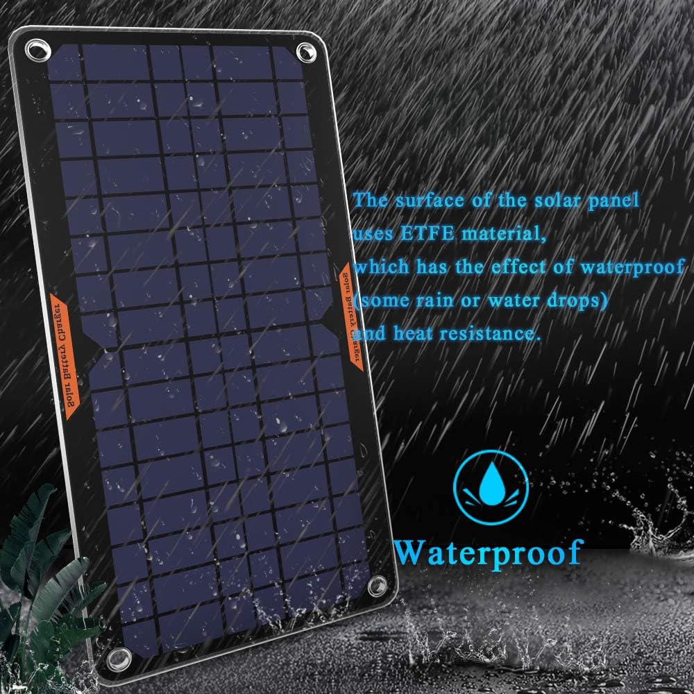 OYMSAE 10W 12V Solar Panel Car Battery Charger Portable Waterproof Power Trickle Battery Charger & Maintainer for Car Boat Automotive RV with