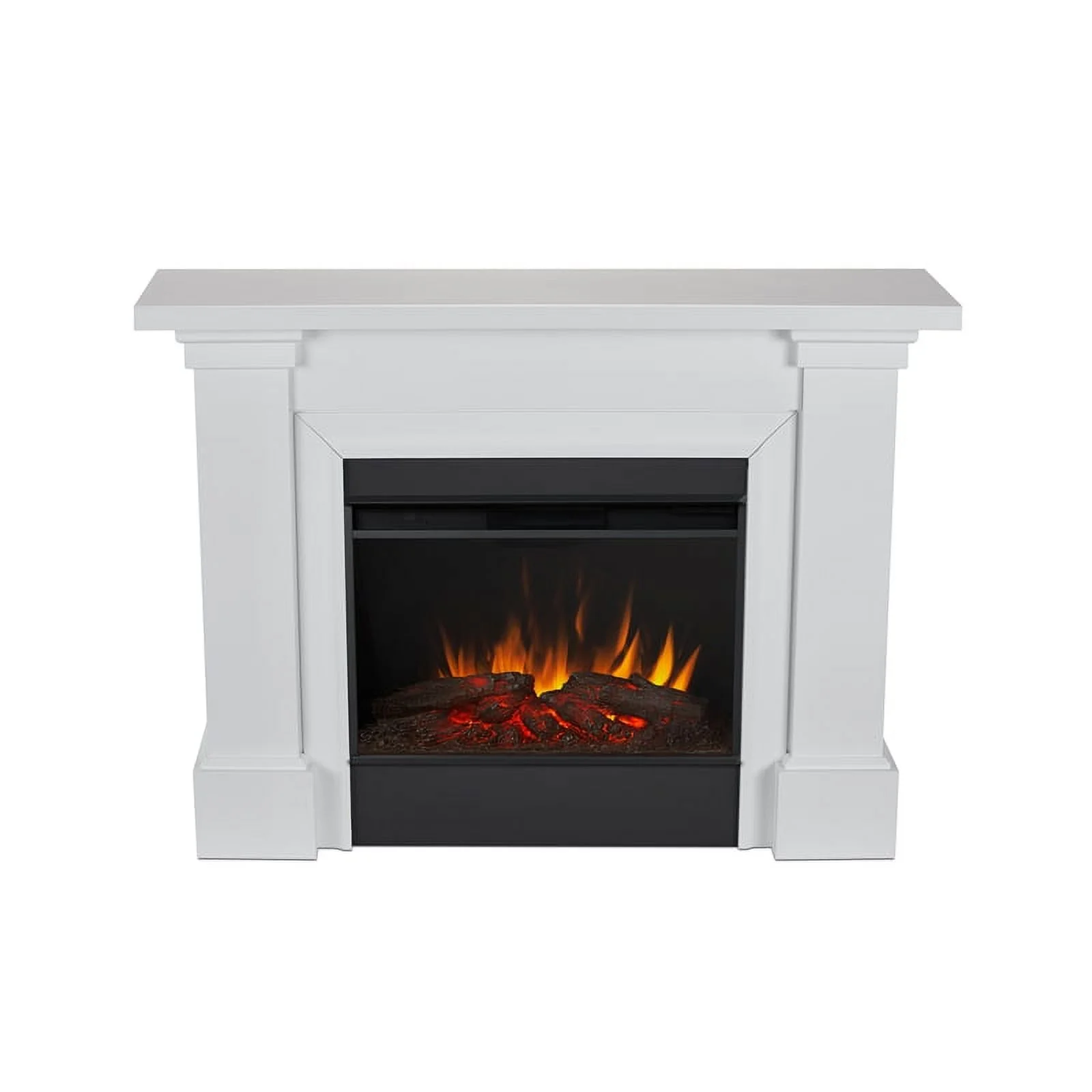 Real Flame Manus 64" Modern Wood Grand Electric Fireplace in White