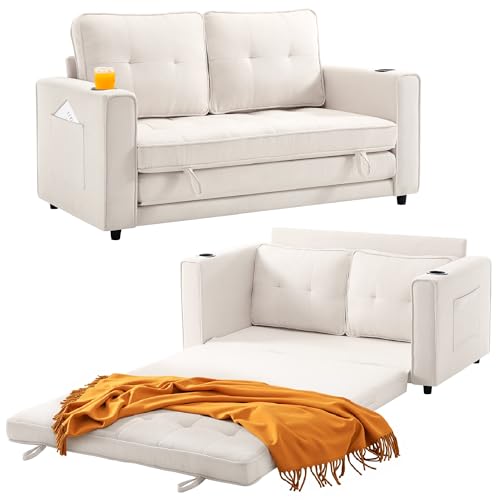 Loveseat Sleeper Sofa Bed for Living Room - Modern Comfy Convertible Futon Couches- Folding Couch Bed for Small Spaces