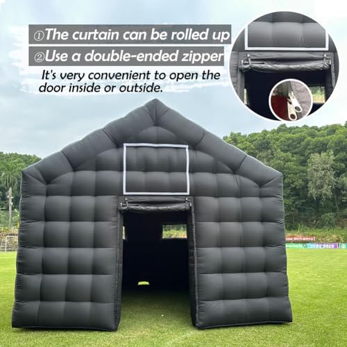 Inflatable Nightclub 29.5X16.5X14Ft Large Black Disco Cube Gazebo Event House with Logo Area & Blower Portable Inflatable Party Tent for Birthday