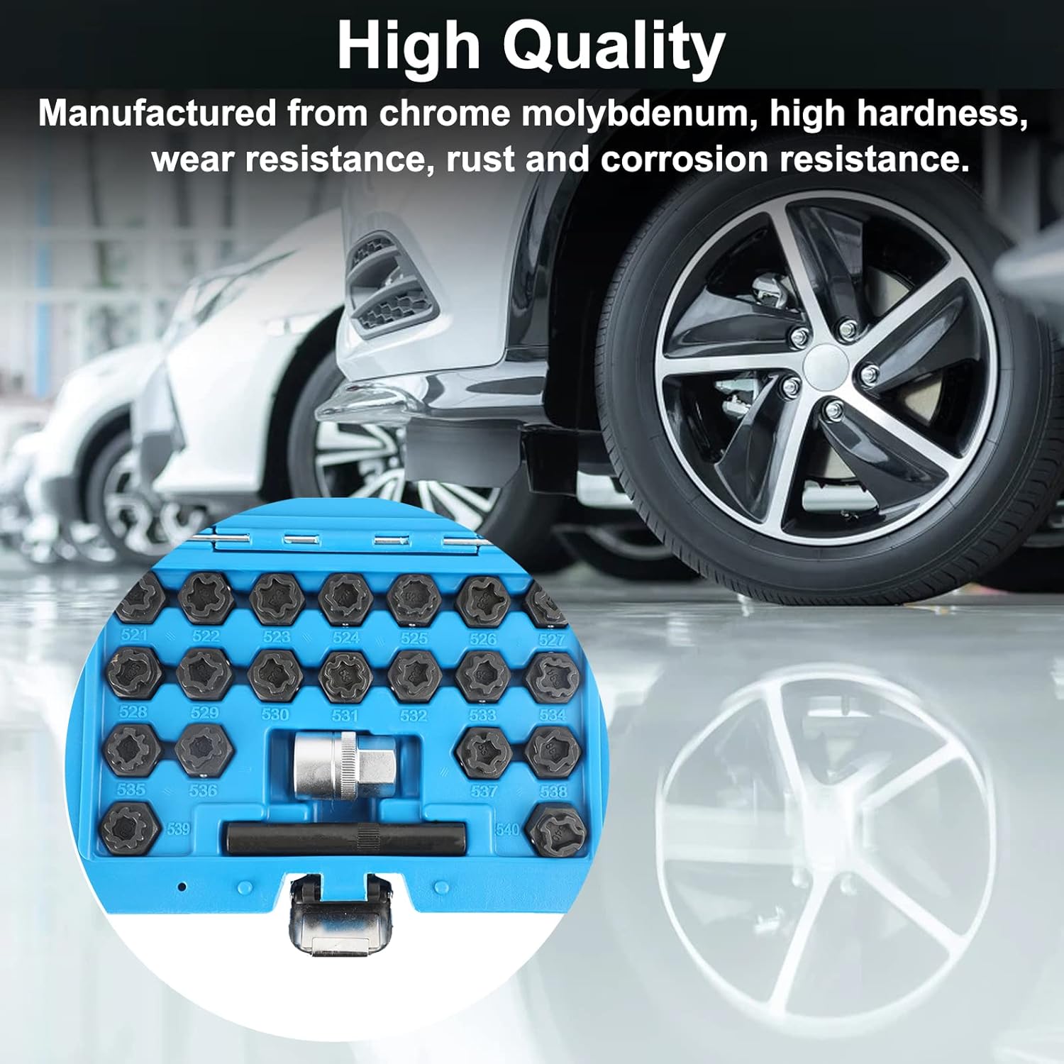CATUDIY 22pcs Screws Removal and Install Socket Sleeve Set, Anti-Theft Wheel Lock Lug Nuts Remover Kit