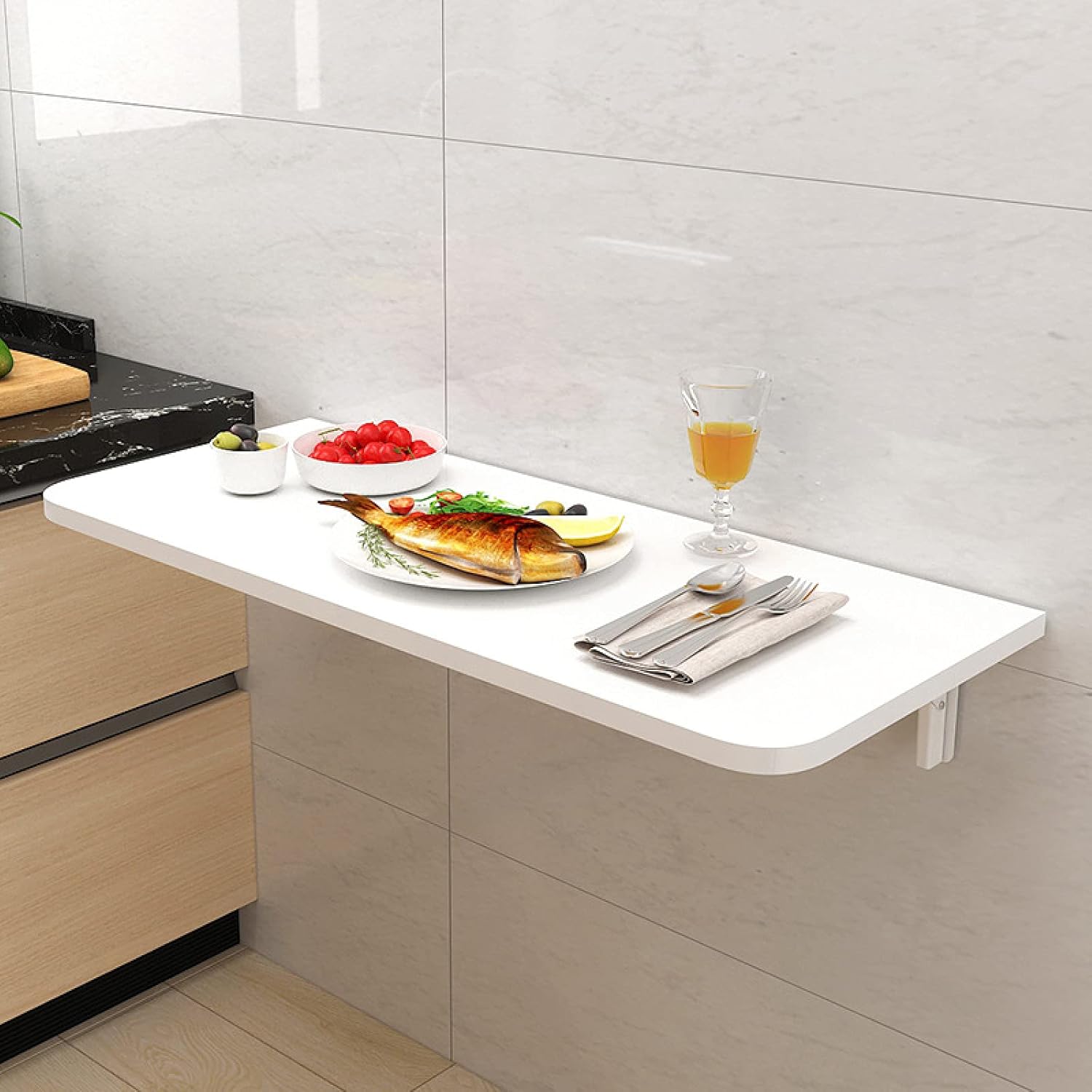 Wall-Mounted,Floating Wall Desk,Drop-Leaf Floating Computer Desk Dining Table for Home Kitchen Office,C-50 * 40cm Fashionable