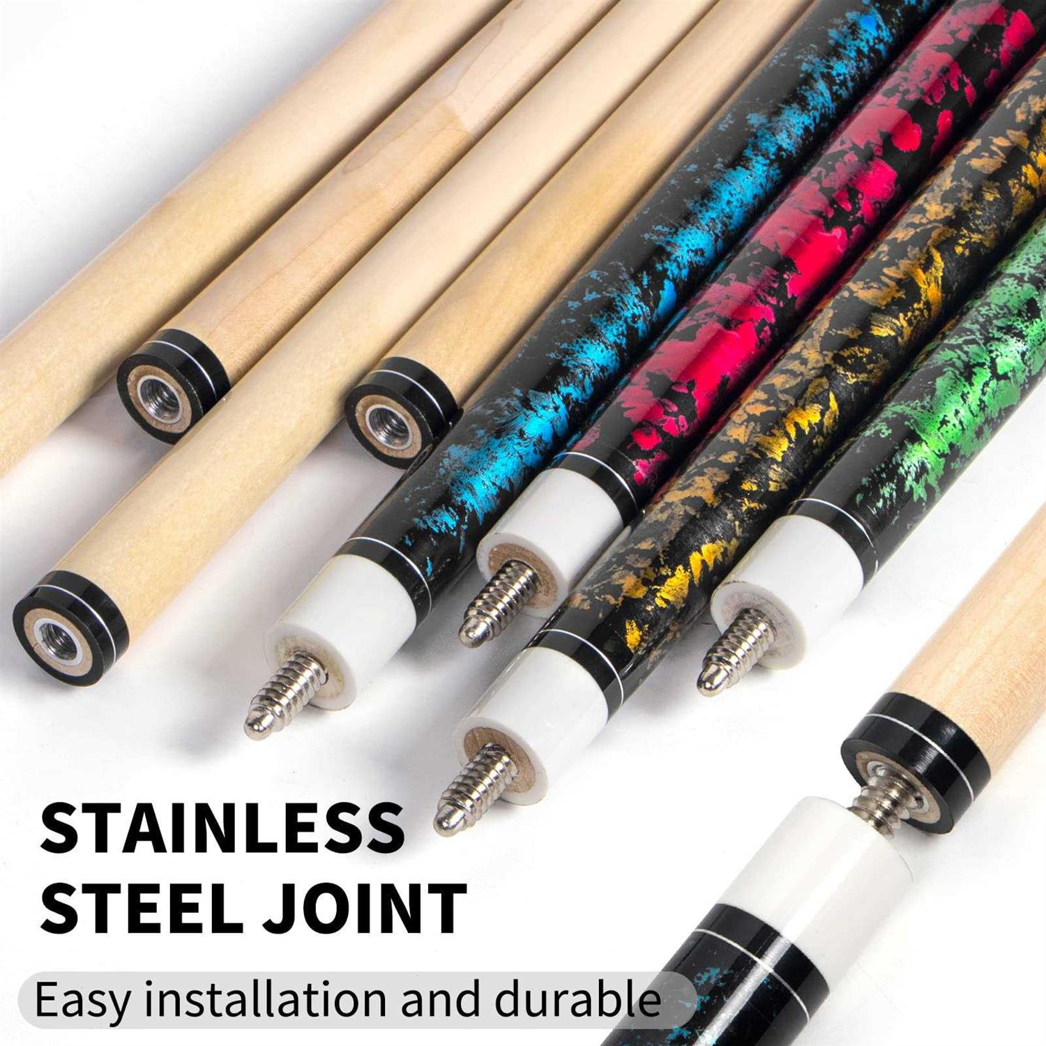 LOTKEY Pool Stick Pool Cue 58 21 oz Cue Sticks with Extra 2 Pool Chalks Solid Wood Pool Sticks Durable for Professional Billiard Players