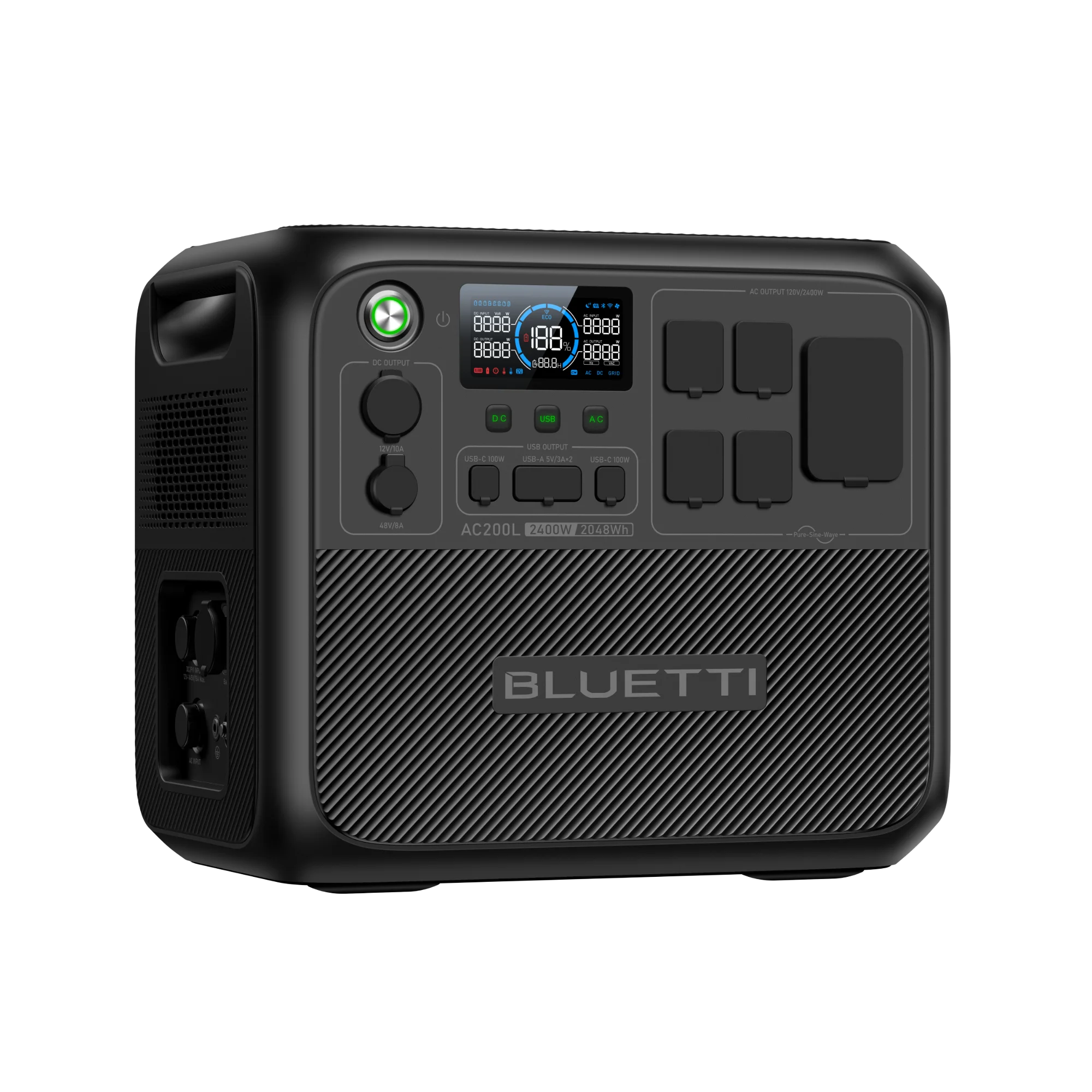 BLUETTI AC200L Portable Generator, 2048Wh Generator for Home Use, W/Multimeter,3600W Lifting Power, 2400W Portable Generator for Camping