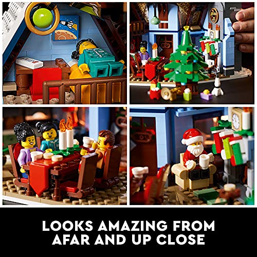 LEGO Icons Santa’s Visit 10293 Christmas House Model Building Set for Adults and Families, Festive Home Décor with Xmas Tree, Gift Idea