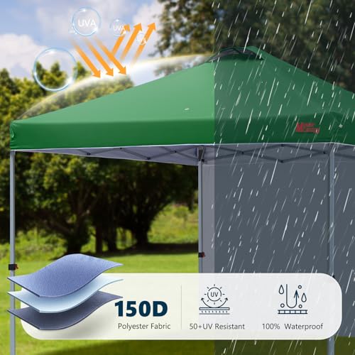 MASTERCANOPY Durable Pop-up Canopy Tent with 1 Sidewall (10'x10',White)