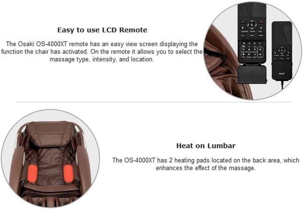 Osaki OS-4000XT Full Body L-Track Massage Chair w 2 Step Zero Gravity - Brown