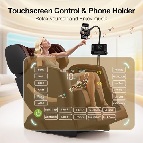 2025 Massage Chair Full Body - Zero Gravity Massage Chair for Back Fatigue with 10 Fixed Rollers, Footrest, Heating, Airbag Massager, Bluetooth