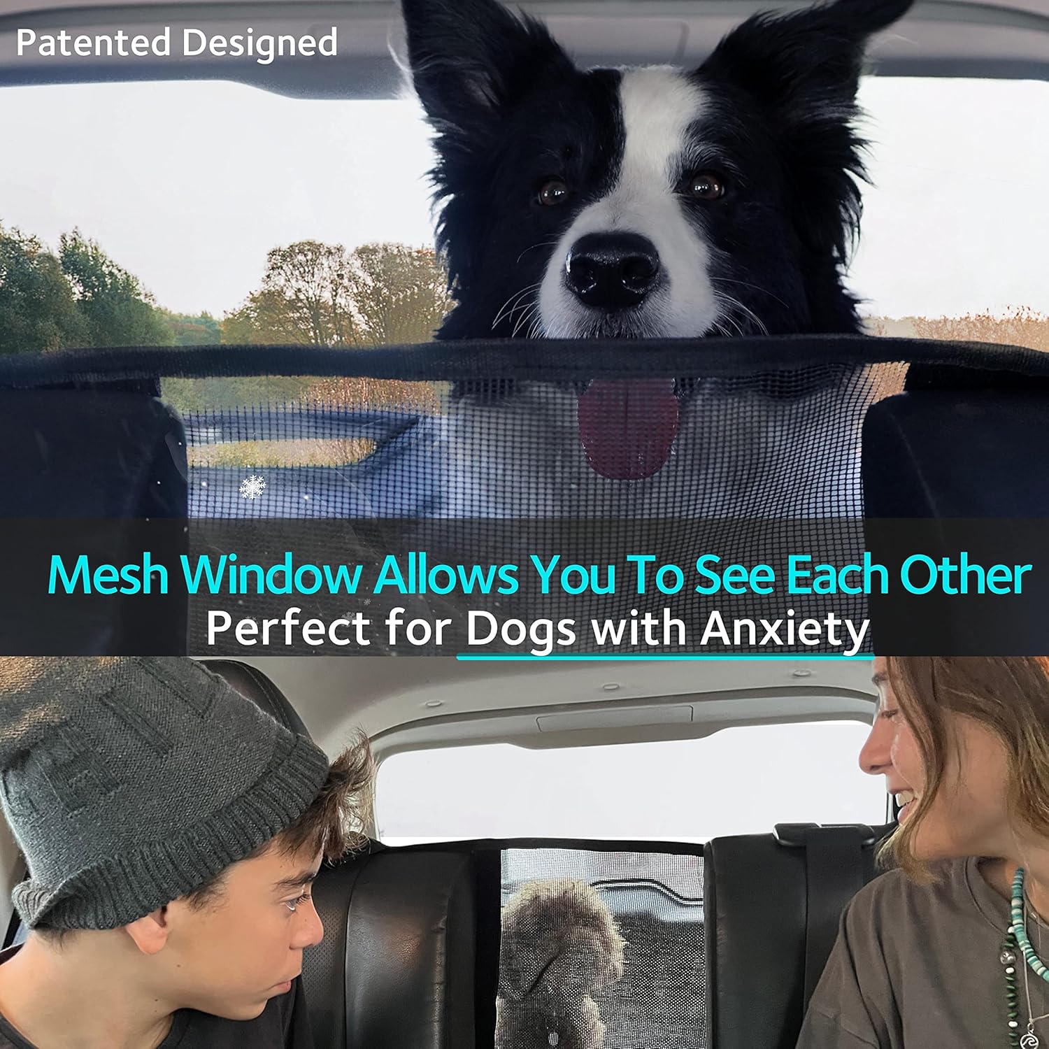 KULULU SUV Cargo Liner for Dogs, Heavy Duty Waterproof Non Slip Durable Liner, Mesh Window for Stress Free Travel