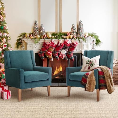COLAMY Modern Wingback Living Room Chair, Upholstered Fabric Accent Armchair