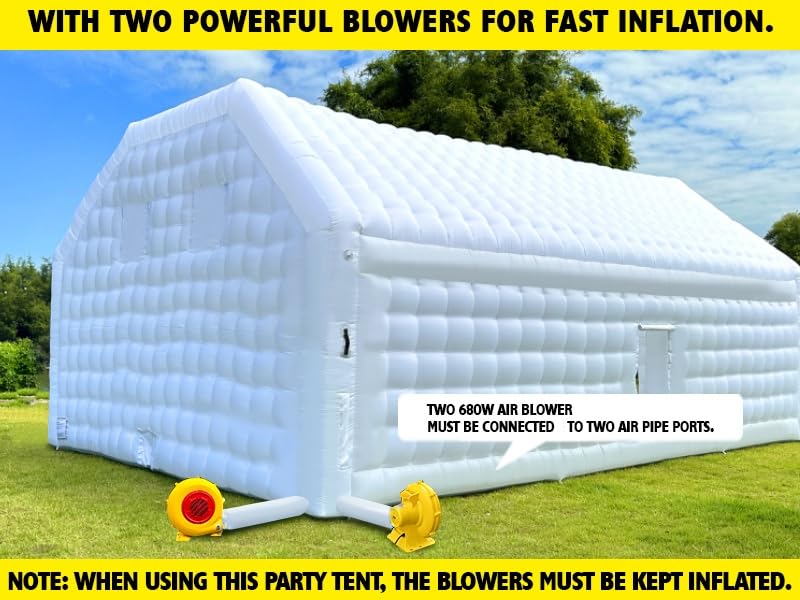 WARSUN Large Black Inflatable Nightclub 20x16.5x12Ft Inflatable Party Tent with Logo Area Inflatable Night Club Tent for Adults Wedding Birthday