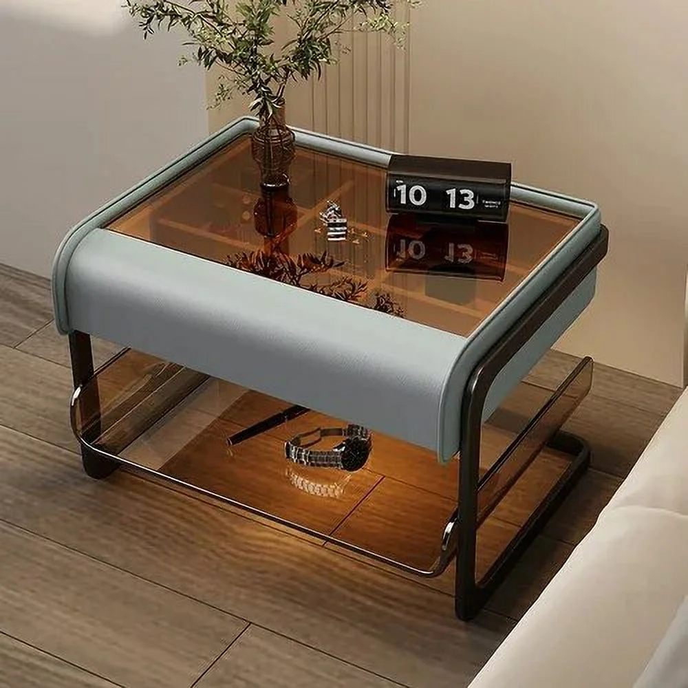 Smart Bedside Table Modern Simple Bedroom Luxury Nightstands Multifunctional Acrylic Wireless Charging Home  Furniture WKNS